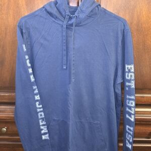 American Eagle Outfitters Men's Blue Hoodie Shirt